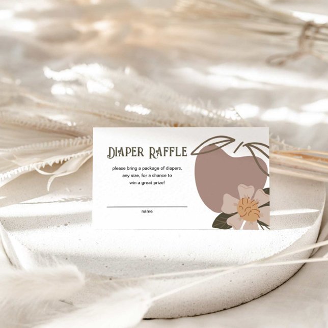 Apple Themed Baby Shower Diaper Raffle Enclosure Card (Creator Uploaded)