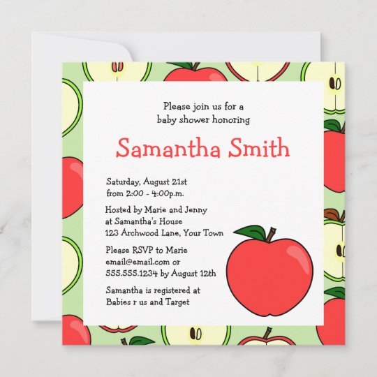 Apple Themed Baby Shower Invitation | Zazzle.com