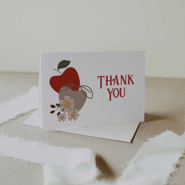 Apple Themed Baby Shower or Birthday Thank You Card (Creator Uploaded)