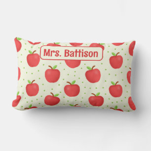 apple themed, custom, Teacher's Reading Corner Lumbar Pillow