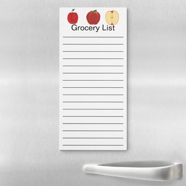 Apple themed Grocery List Magnetic Notepads (In Situ)