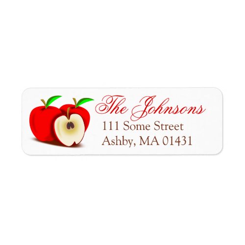 Apple Themed Personalized Return Address Labels