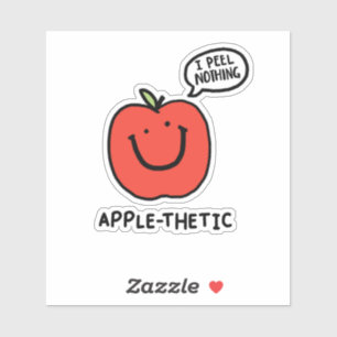Apple-thetic Cute Fruit Apple Pun Die-Cut Sticker