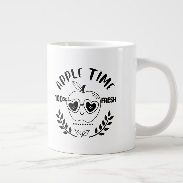 Apple Time Giant Coffee Mug (Right)