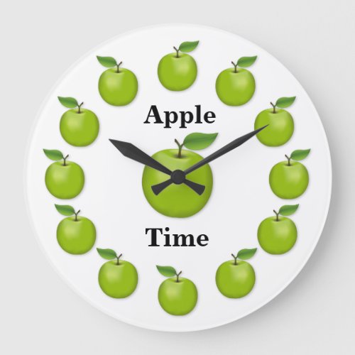 Apple Time Granny Smith Large Clock