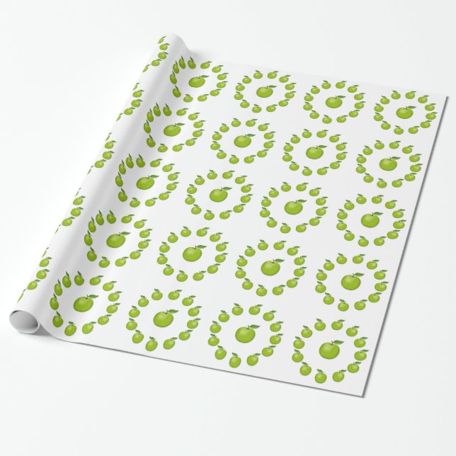 Apple Time, Granny Smith Wrapping Paper (Unrolled)