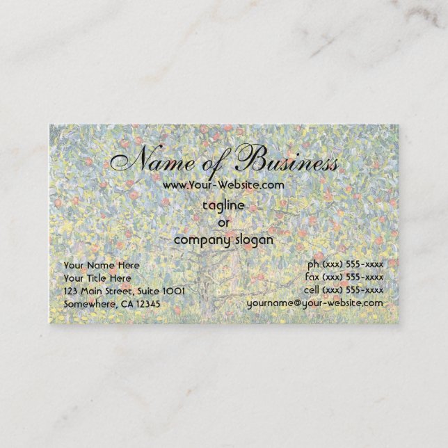 Apple Tree (1912) by Gustav Klimt Business Card (Front)