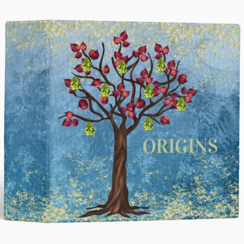 Apple Tree and Gem Leaf Family Tree Genealogy Bind 3 Ring Binder