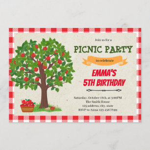 Apple tree birthday Invitation
