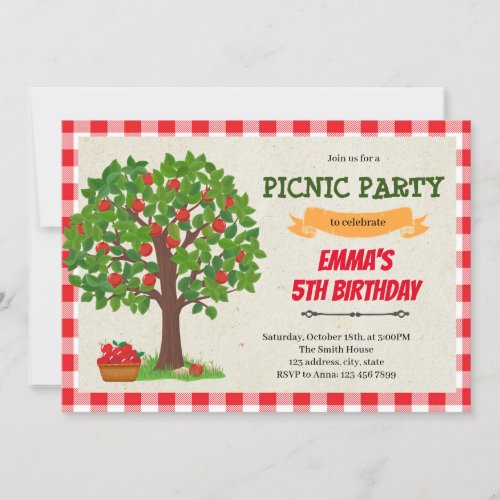 Apple tree birthday Invitation