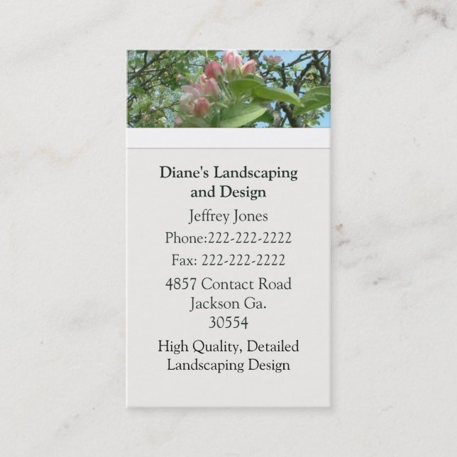 Apple Tree Blossom Business Card (Front)