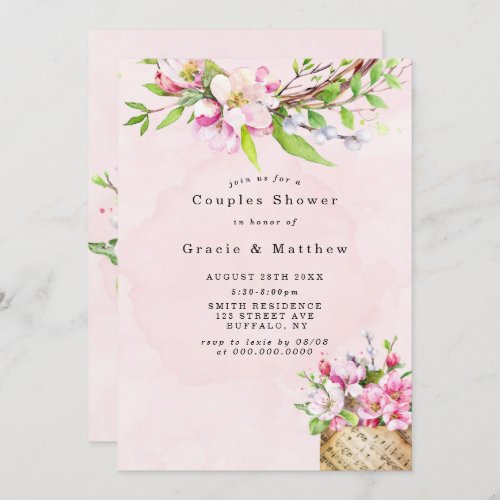Apple Tree Blossoms Music Couples Shower Invites