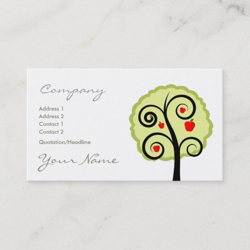 Customizable Apple Tree Business Card