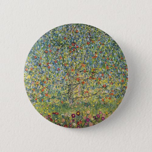 Apple Tree by Gustav Klimt Vintage Art Nouveau Button