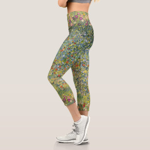 Apple Tree by Gustav Klimt, Vintage Art Nouveau Capri Leggings