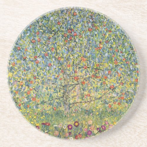 Apple Tree by Gustav Klimt Vintage Art Nouveau Drink Coaster