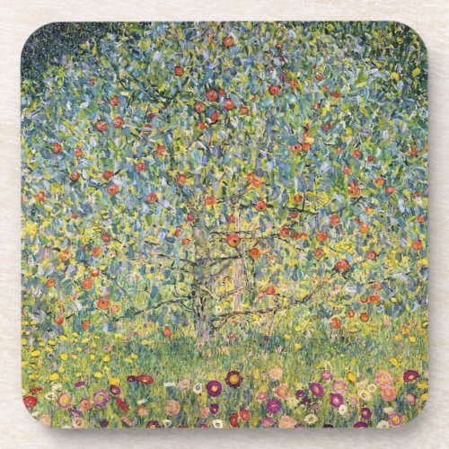 Apple Tree by Gustav Klimt Vintage Art Nouveau Drink Coaster