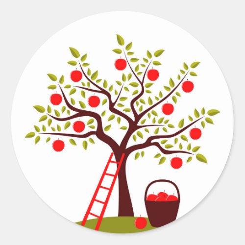 Apple Tree Classic Round Sticker