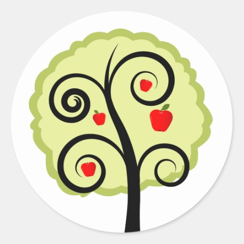 Apple Tree Classic Round Sticker