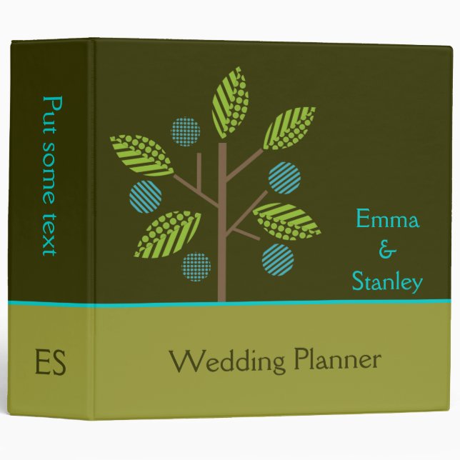 Apple tree fall wedding custom binder (Front/Spine)