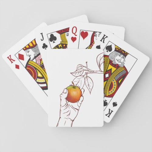 Apple tree fruit illustration poker cards