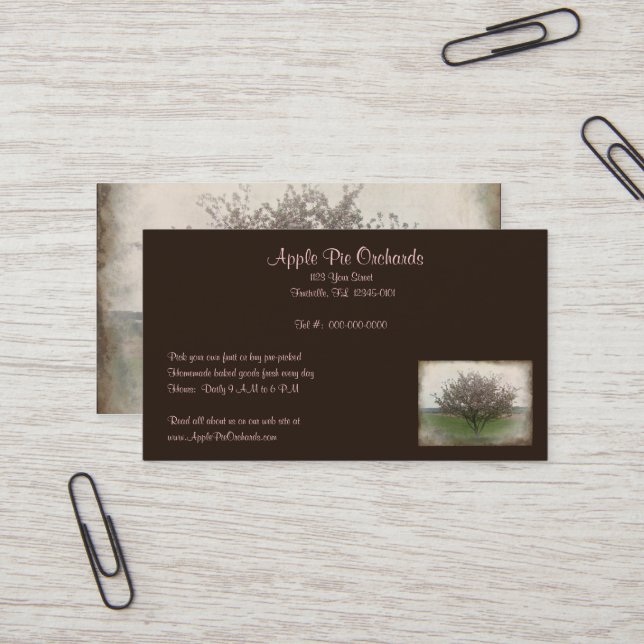 Apple Tree in Bloom Business Card (Front/Back In Situ)