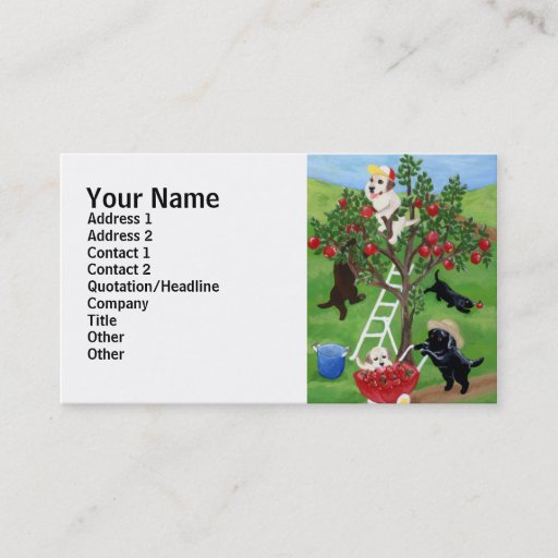 Customizable Apple Tree Labradors Business Card Template