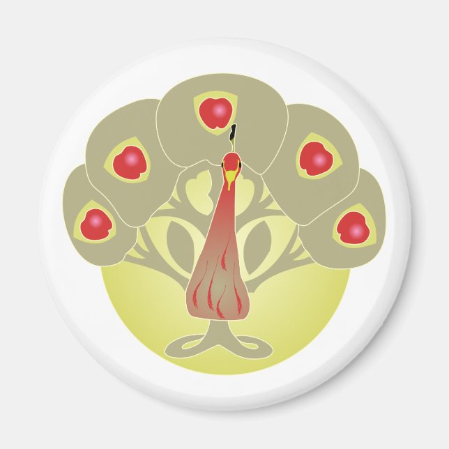 Apple Tree or Face or Peacock Magnet (Front)