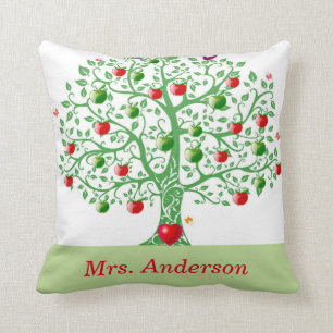 Apple Tree Personalized Gift for Teachers Throw Pillow