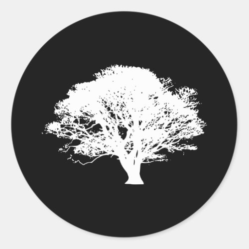Apple Tree Silhouette Classic Round Sticker