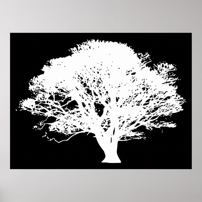 Apple Tree Silhouette Poster