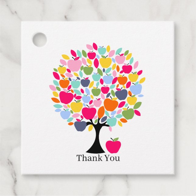 Apple Tree Thank You Gift Tag | Rustic Nature  (Front)