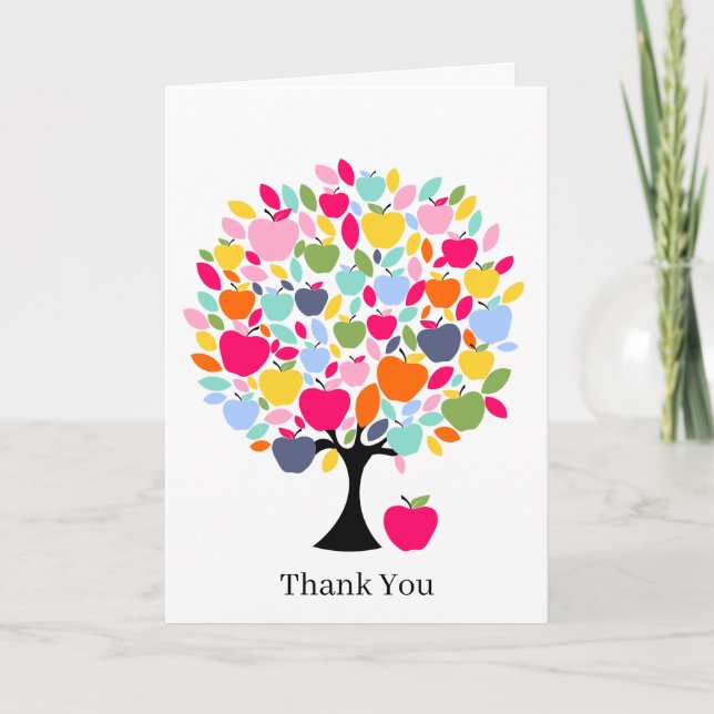Apple Tree Thank You Greeting Card | Simple Nature (Front)