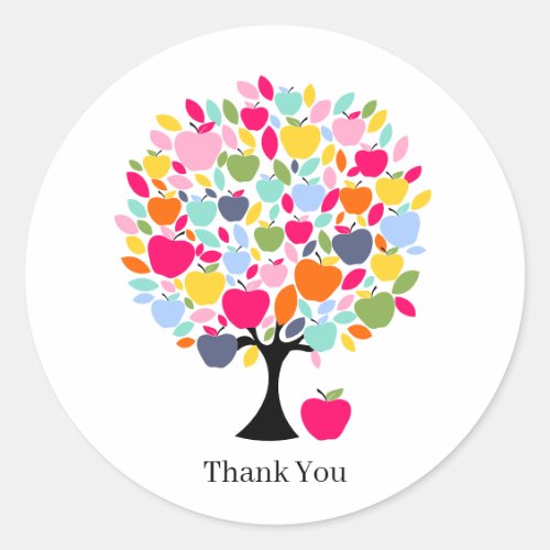 Apple Tree Thank You Sticker | Rustic Nature Inspi