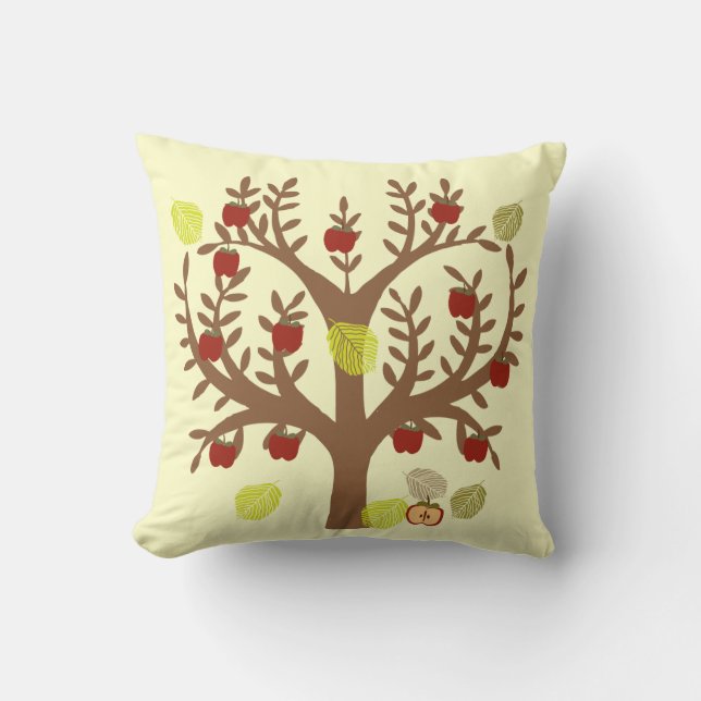 Apple Tree Throw Pillow (Front)