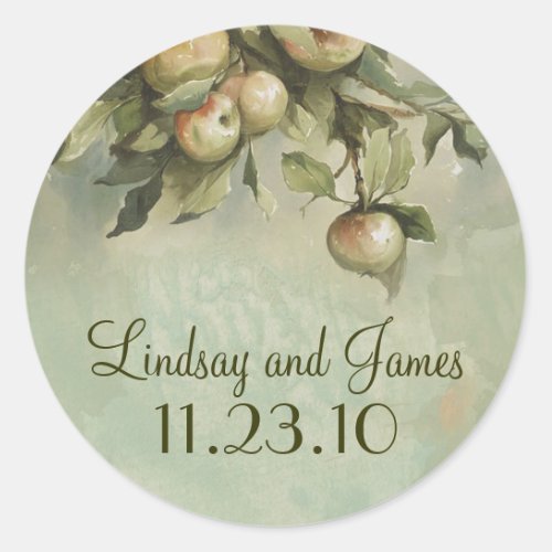 apple tree wedding stickers