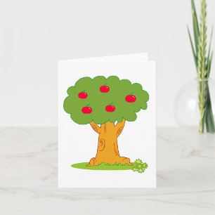 Apple Tree Whimsical Red Apples Card