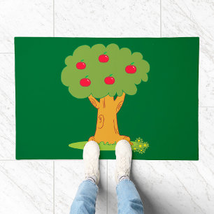 Apple Tree Whimsical Red Apples Doormat