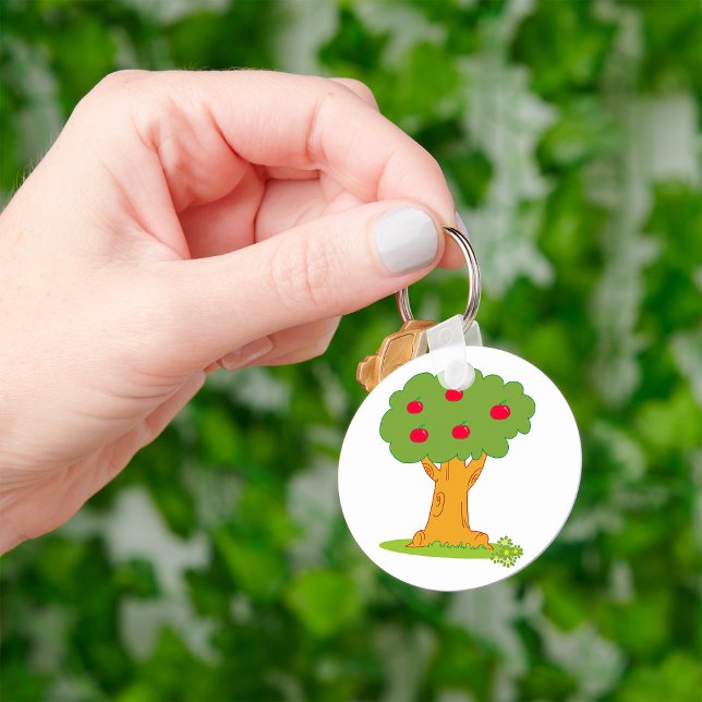 Apple Tree Whimsical Red Apples Keychain (Creator Uploaded)
