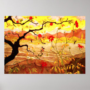 Apple Tree with Red Fruit - Paul Ranson artwork Poster