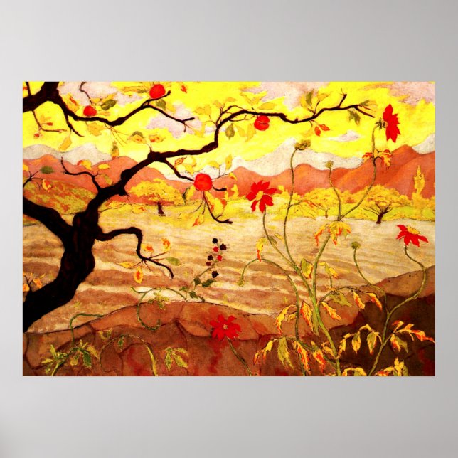 Apple Tree with Red Fruit - Paul Ranson artwork Poster (Front)