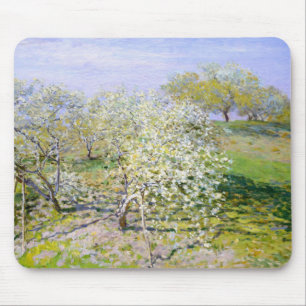 Apple Trees in Bloom (by Claude Monet) Mouse Pad