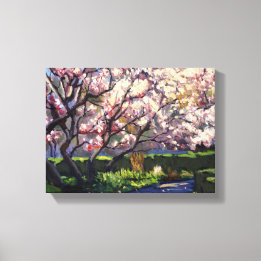 Apple Trees in Bloom Painting Canvas Print