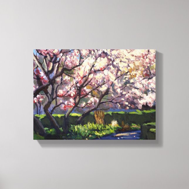Apple Trees in Bloom Painting Canvas Print (Front)