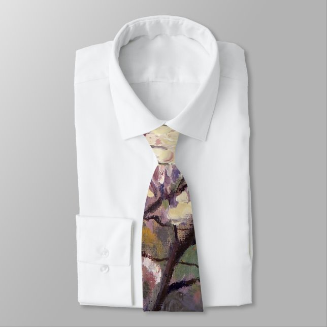 Apple Trees in Bloom Painting Neck Tie (Tied)