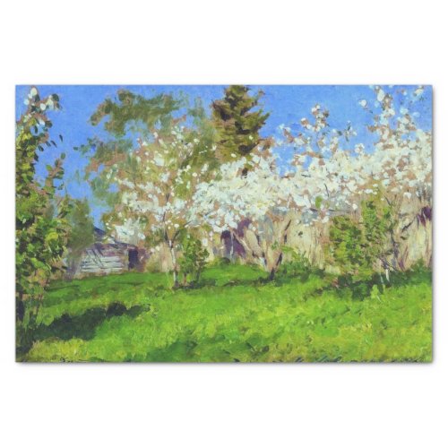 Apple Trees in Blossom by Isaac Levitan Tissue Paper
