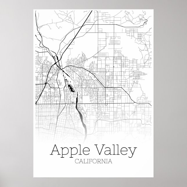 Apple Valley Map - California - City Map Poster (Front)