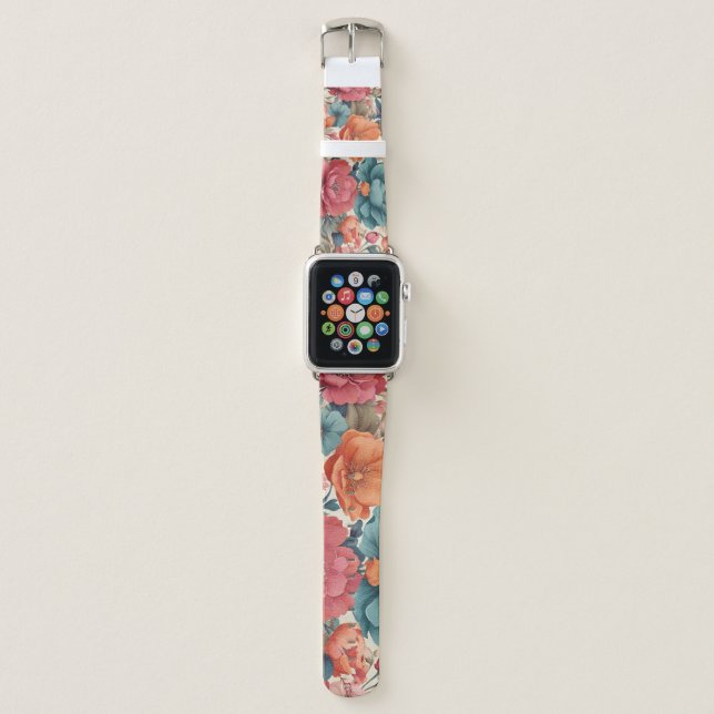 Apple Watch Band, 42mm & 44mm Florals pattern Band (Front)
