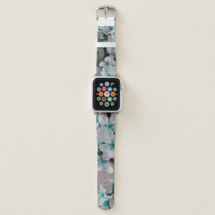 Apple Watch Band Filled with Blue & White Flowers