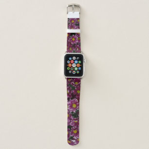 Apple Watch Band Filled with Purple Flowers